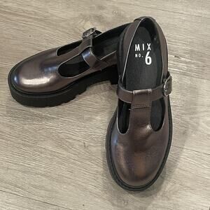 Women Mary Jane Platform Shoes Size 8 Chunky Grunge Metallic Casua